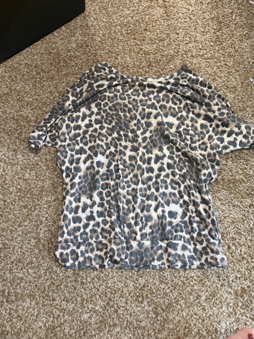 Leopard Print Women's Top - Brown/Cream